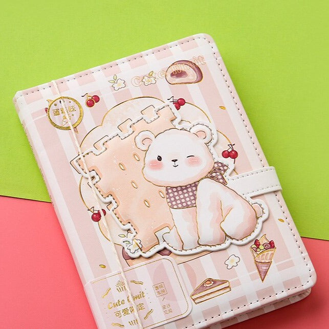 Cute Animals Planner Diary Book - Pastel Kitten