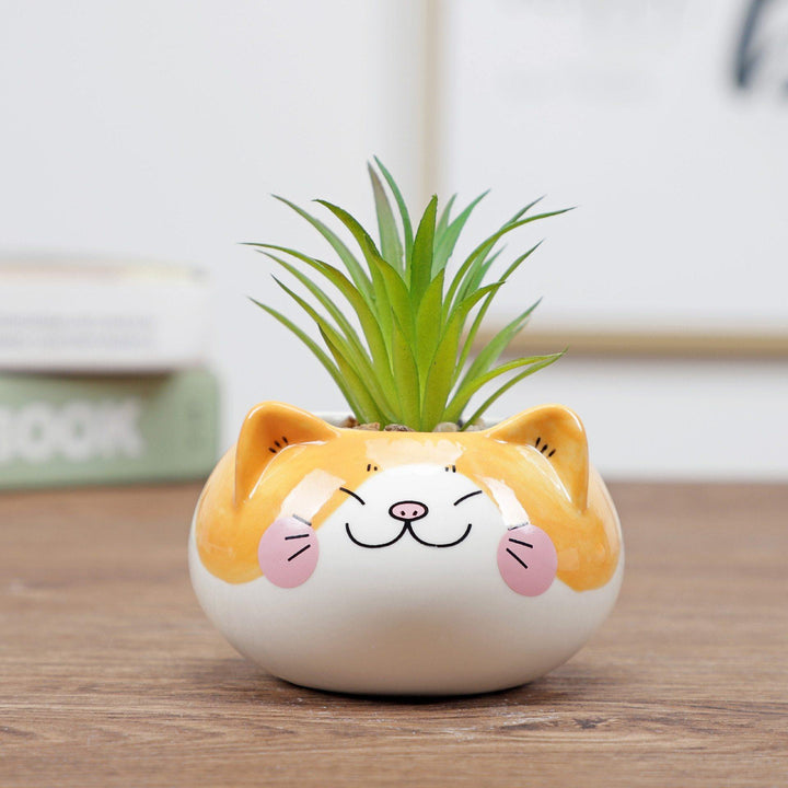 Cute Animal Succulent Pot Pastel Kitten