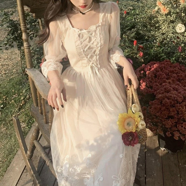 Korean Elegant Dress Pastel Kitten