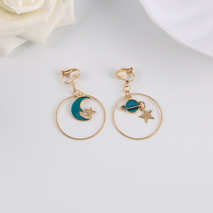 Star & Moon Earrings Pastel Kitten