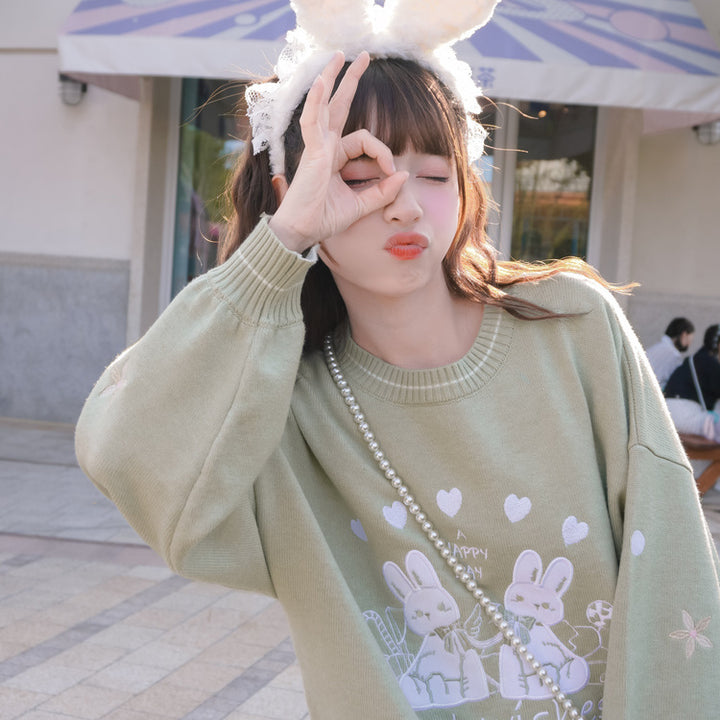 Korean Style Kawaii Sweater Pastel Kitten