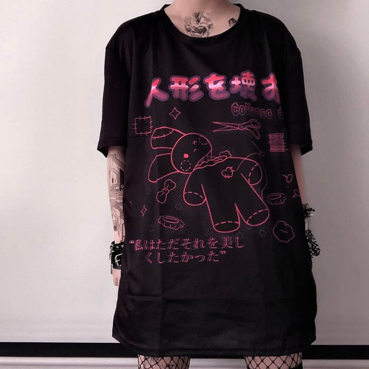 Gothic Harajuku T-shirt Pastel Kitten