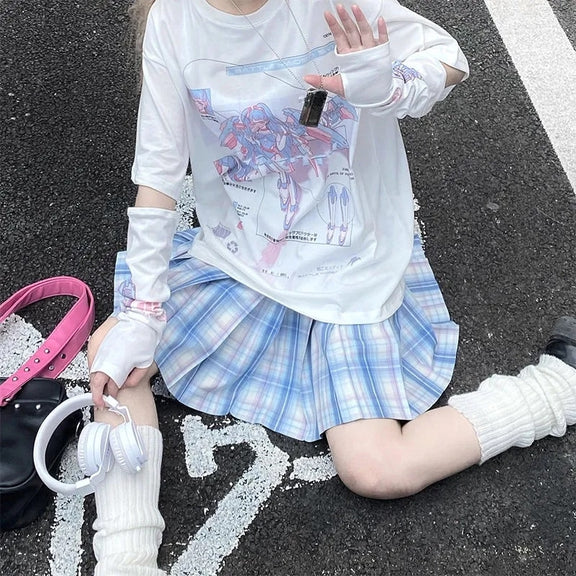 E Girl Anime Kawaii T-shirt - Pastel Kitten