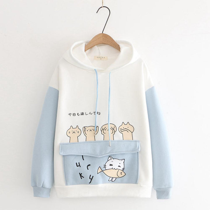 Kawaii Cat Hoodie Pastel Kitten