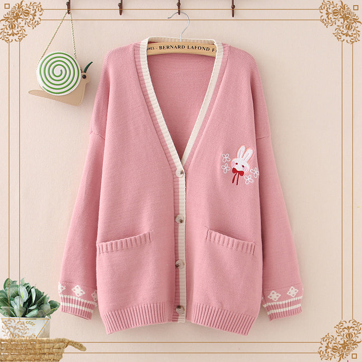 Korean Ulzzang Girl Cardigan Pastel Kitten