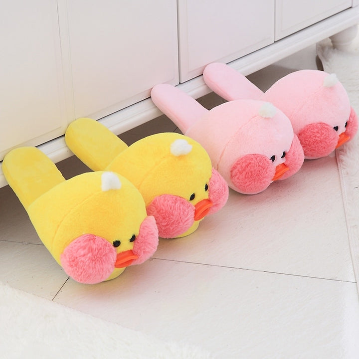 Kawaii Plush Ducks Slippers Pastel Kitten