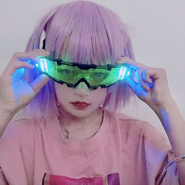 Cyberpunk LED Glasses Pastel Kitten