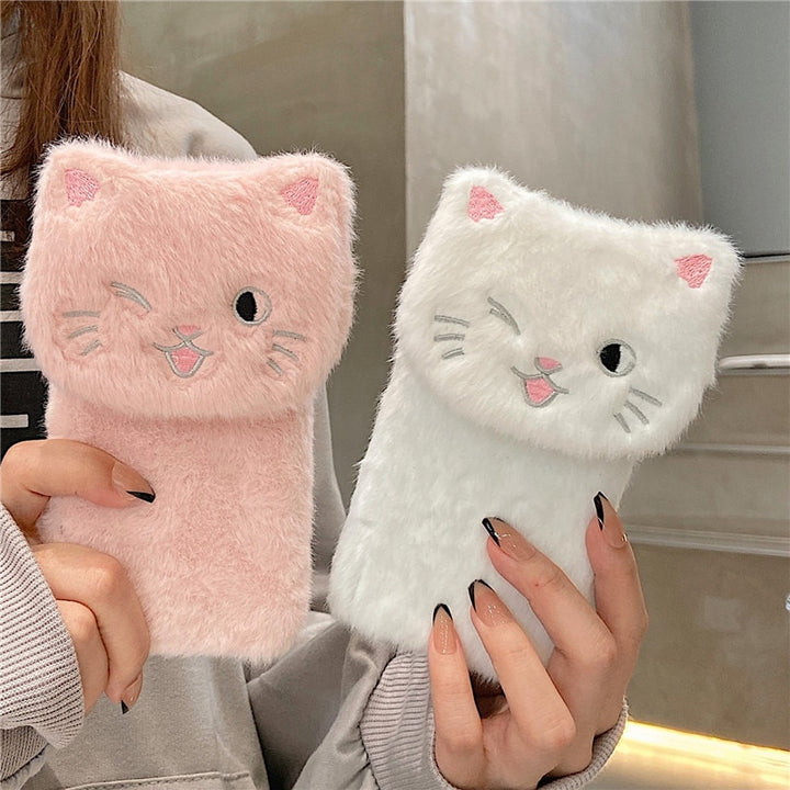 Kawaii Plush Cat Soft Case For Xiaomi Pastel Kitten