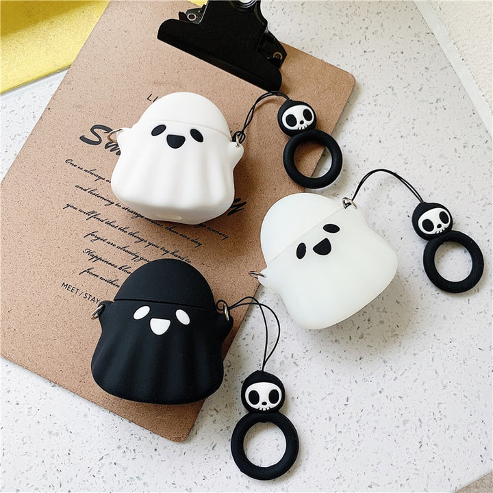 Cute Ghost Case For Apple AirPods Pastel Kitten