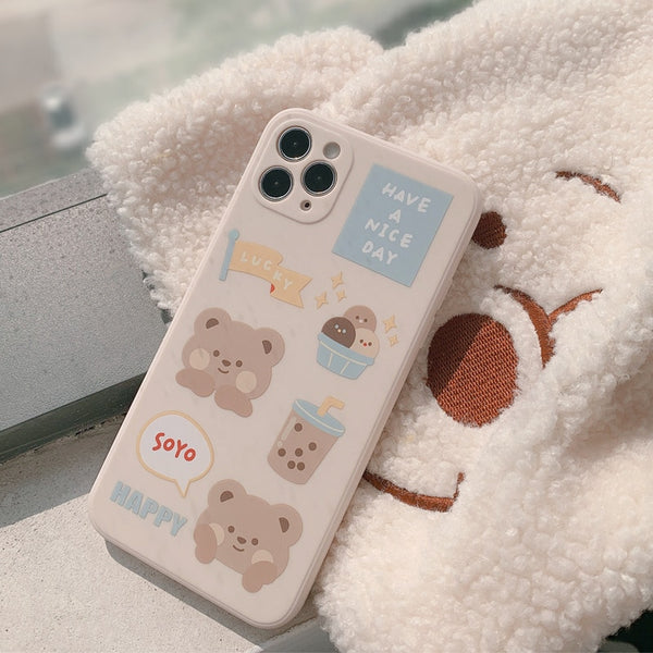 Milk Bear iPhone Case Pastel Kitten