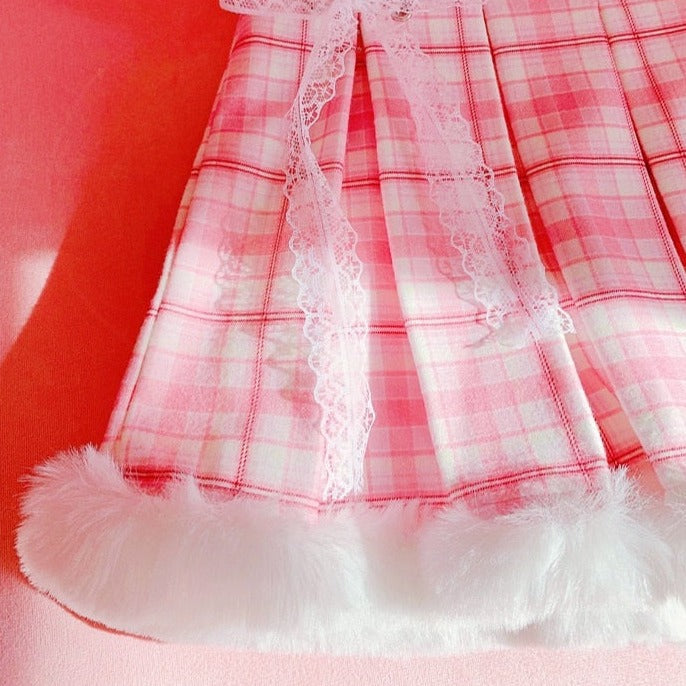 Winter Kawaii Mini Skirt Pastel Kitten