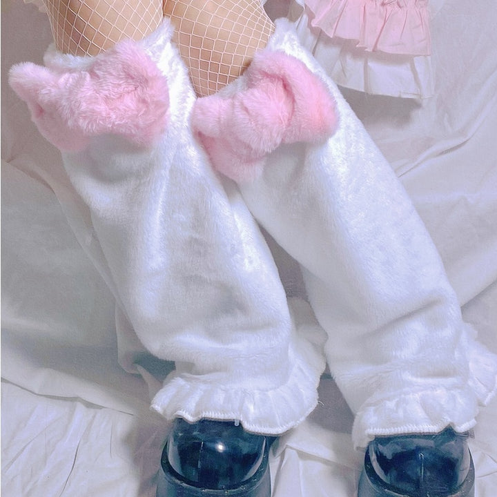 Harajuku Style Leg Warmers Pastel Kitten