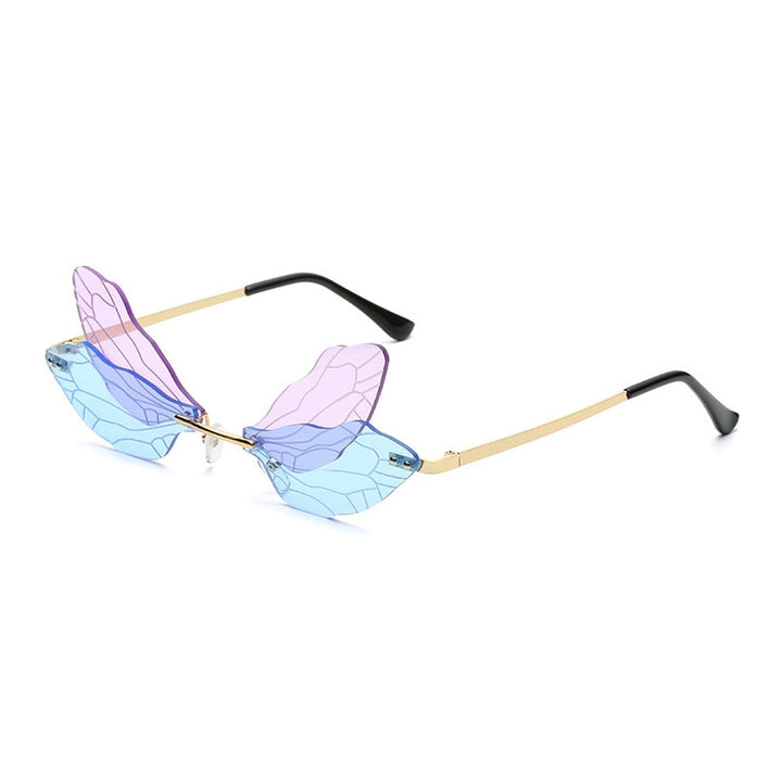 Dragonfly Wing Rimless Glasses Pastel Kitten