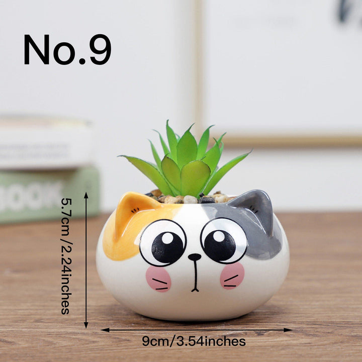 Cute Animal Succulent Pot Pastel Kitten