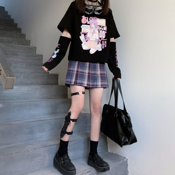 Japanese Streetwear E Girl T-shirt - Pastel Kitten