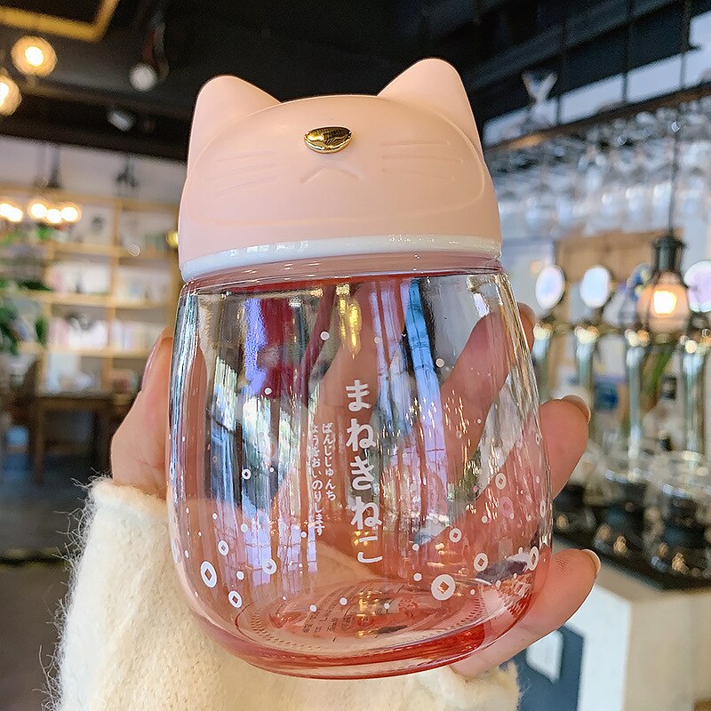 Ulzzang Girl Water Bottle - Pastel Kitten