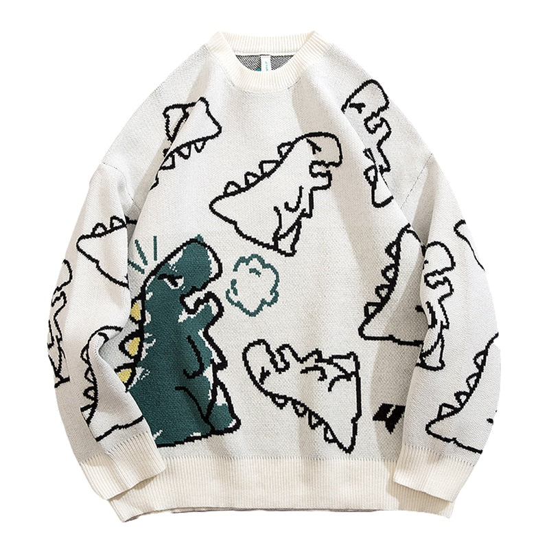 Cartoon Dinosaur Cardigan & Sweater - Pastel Kitten