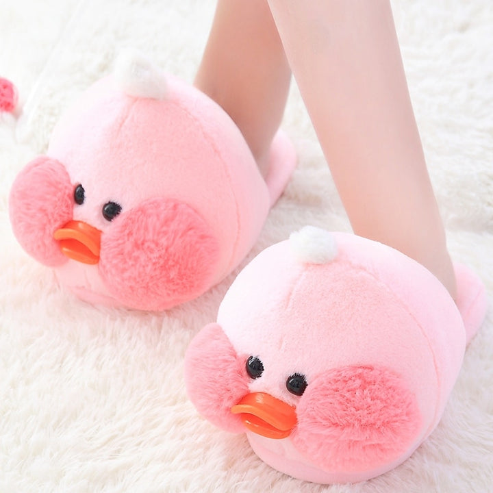 Kawaii Plush Ducks Slippers Pastel Kitten