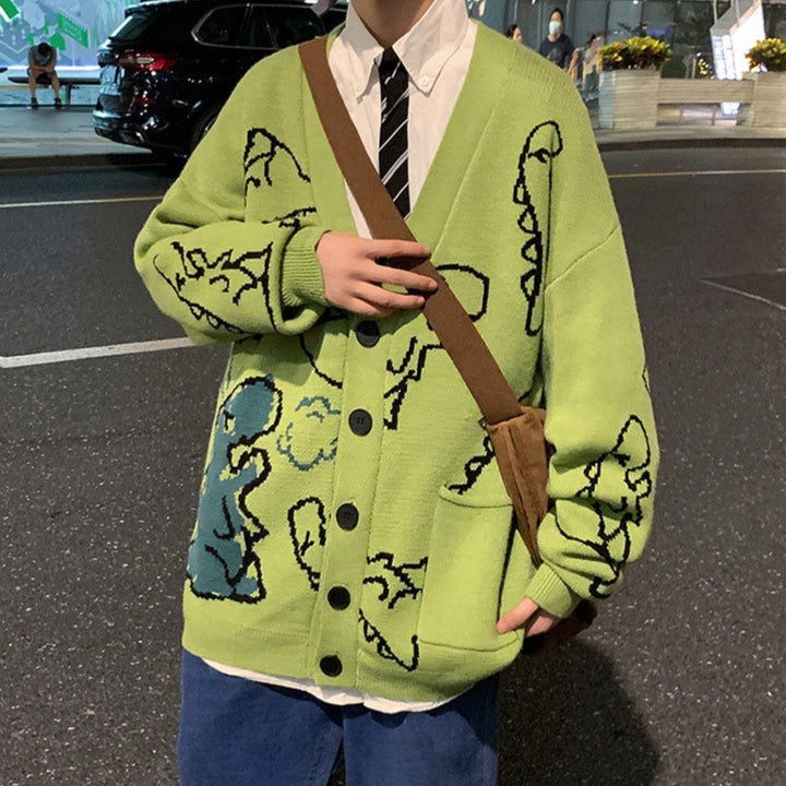 Cartoon Dinosaur Cardigan & Sweater Pastel Kitten