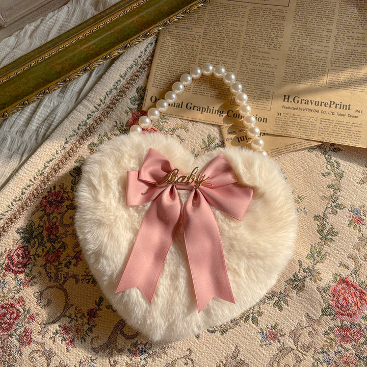 Love Heart Plush Bag Pastel Kitten