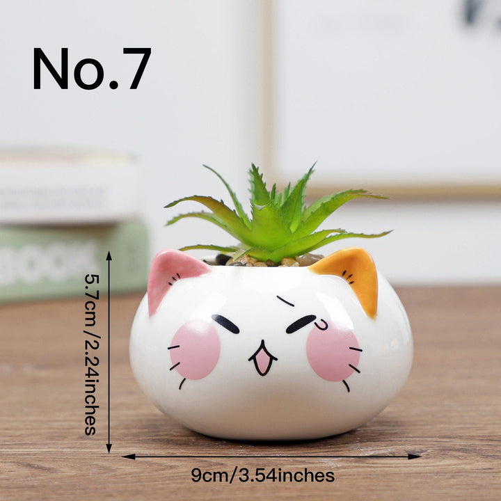 Cute Animal Succulent Pot Pastel Kitten