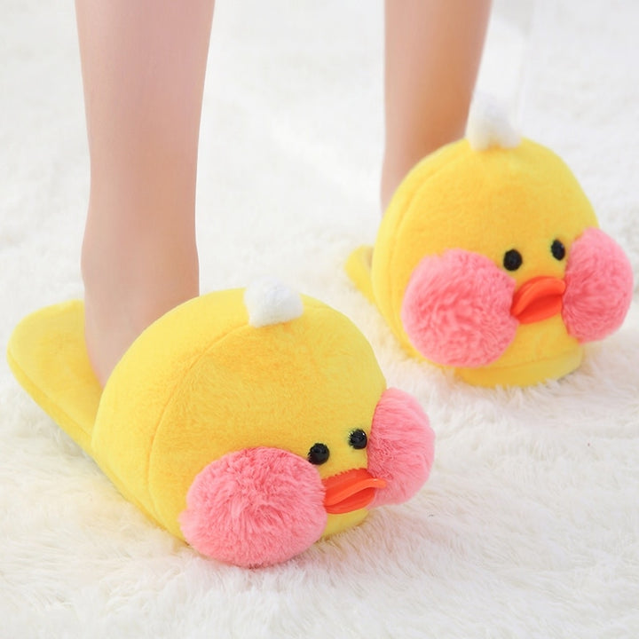 Kawaii Plush Ducks Slippers Pastel Kitten