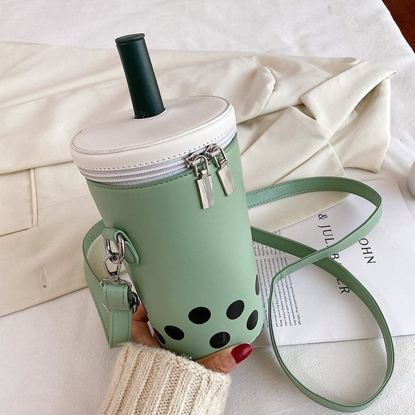 Milk Tea Cup Shaped Bag Pastel Kitten