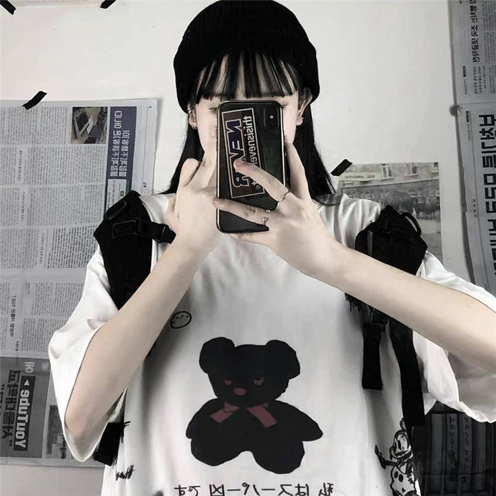 Dark Style Harajuku Oversized T Shirt Pastel Kitten