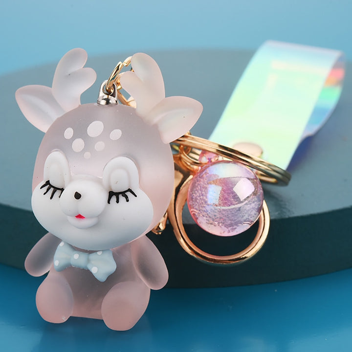 Kawaii Deer Flashlight Keychain Pastel Kitten