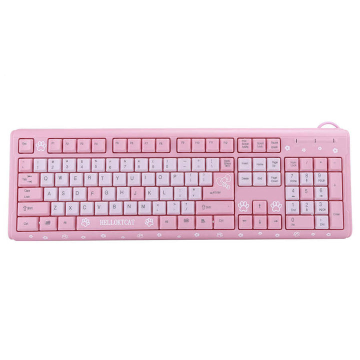 Pastel Wired Keyboard Pastel Kitten