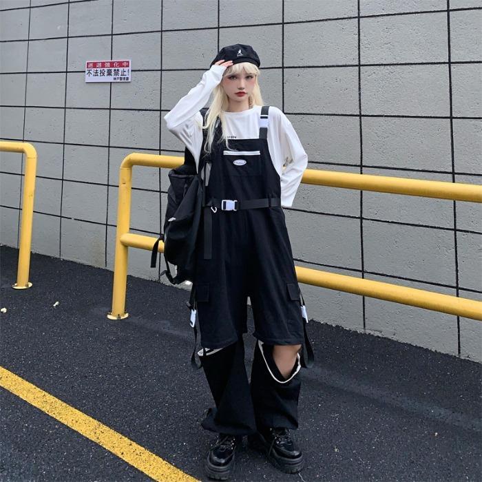 Techwear Streetstyle Overalls Pastel Kitten