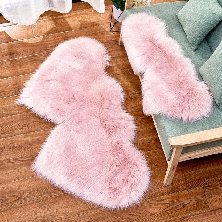 Double Heart Fluffy Carpets Pastel Kitten