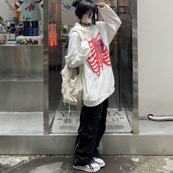 Y2k Aesthetic Harajuku Emo Hoodie Pastel Kitten