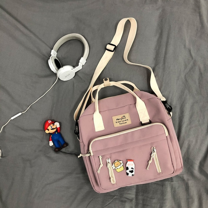 Teenage Girl Schoolbag Pastel Kitten