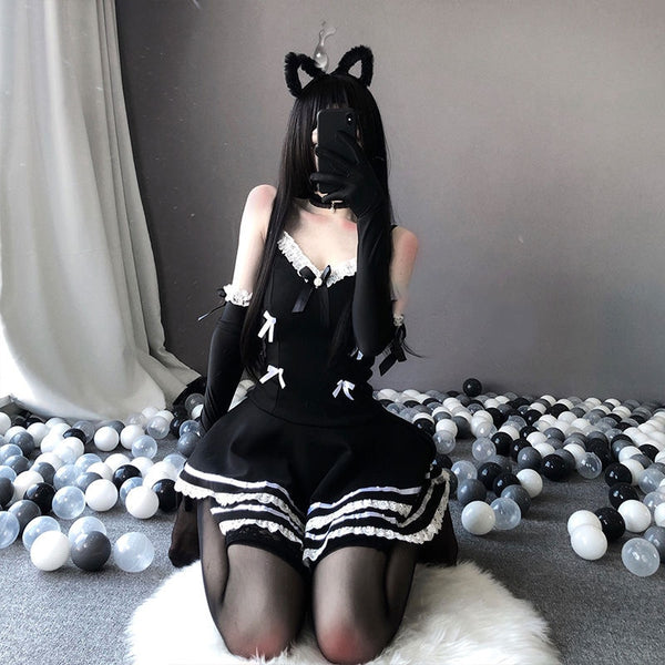 Gothic Maid Cosplay Costume Pastel Kitten