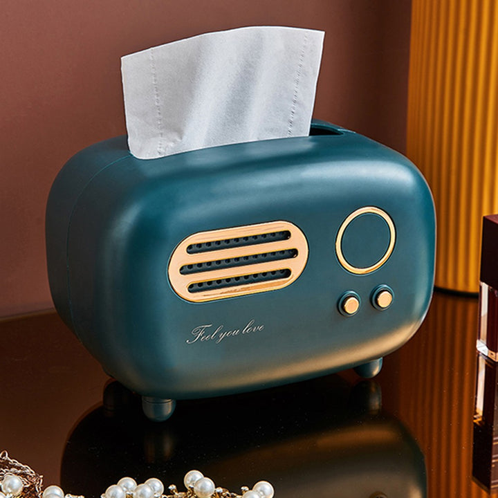 Retro Radio Tissue Box Pastel Kitten