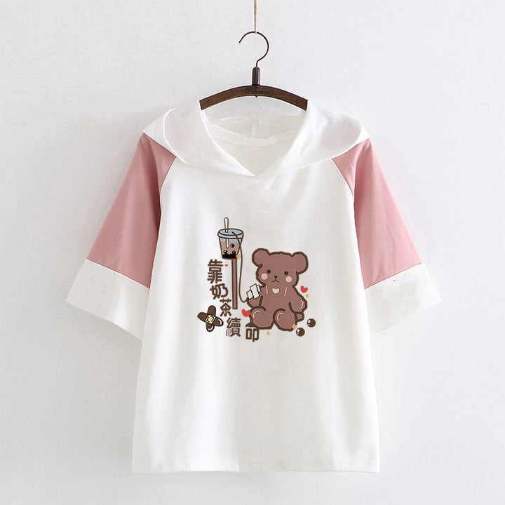 Japanese Kawaii Bear T-shirt Pastel Kitten