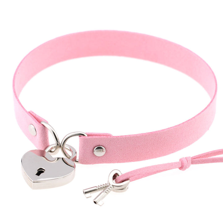 Pink Gothic Leather Chokers Pastel Kitten