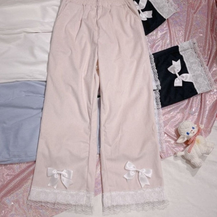 Kawaii Japanese High Waist Pants Pastel Kitten