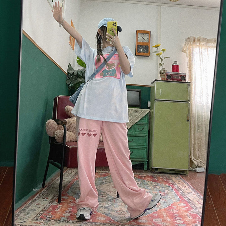 Korean Fashion Oversized Pants Pastel Kitten