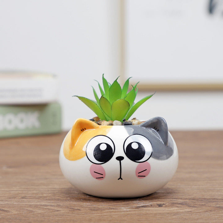 Cute Animal Succulent Pot Pastel Kitten