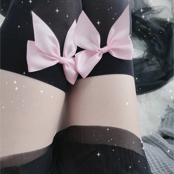 Kawaii Anime Stockings with Bow Pastel Kitten