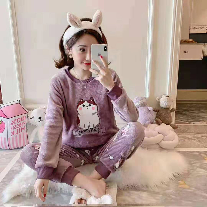 Autumn Winter Cute Pajamas Pastel Kitten