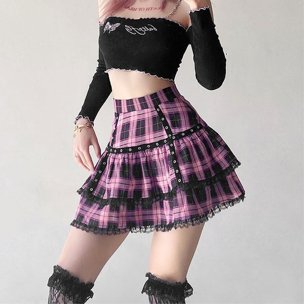 Gothic Japanese Harajuku Skirt Pastel Kitten