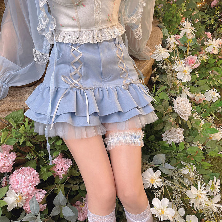 Japanese Kawaii Mini Skirt Pastel Kitten
