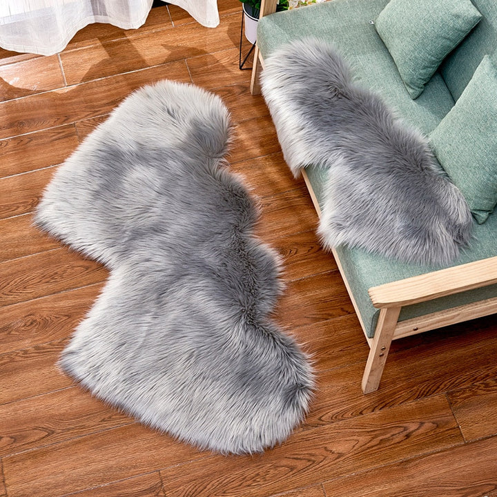 Double Heart Fluffy Carpets Pastel Kitten
