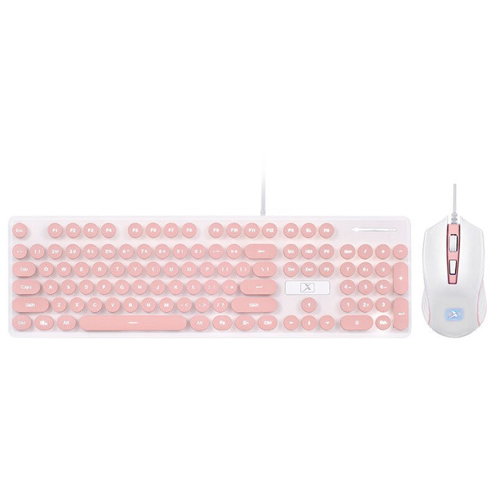 Pastel Retro Keyboard & Mouse Kit Pastel Kitten