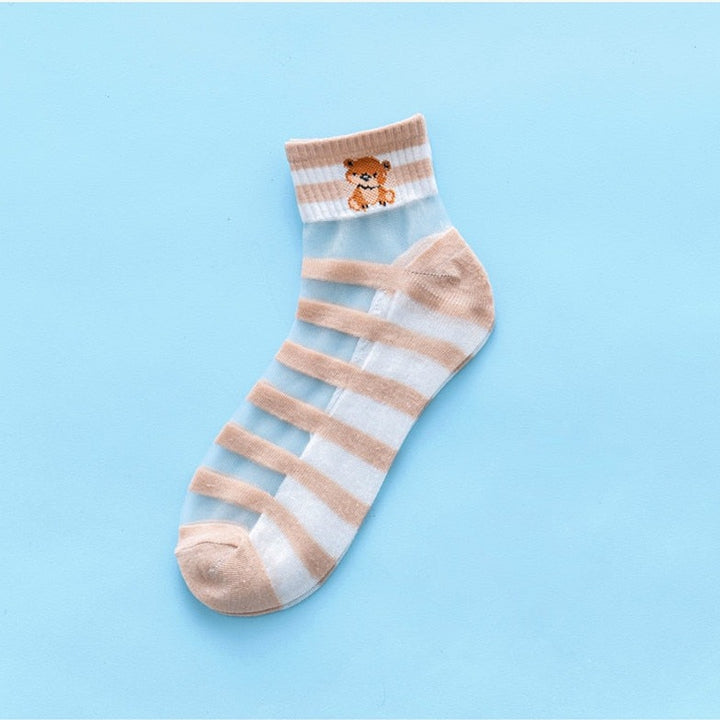 Harajuku Cartoon Socks Pastel Kitten