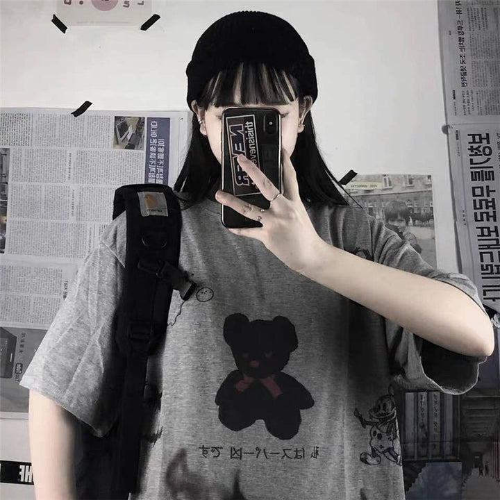 Dark Style Harajuku Oversized T Shirt Pastel Kitten