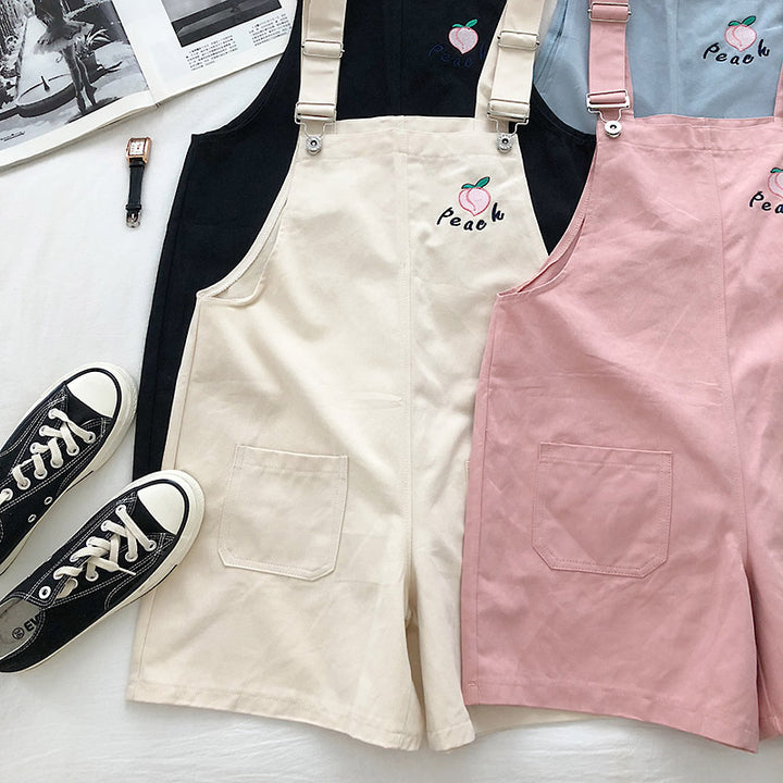 Summer Streetwear Overalls Pastel Kitten